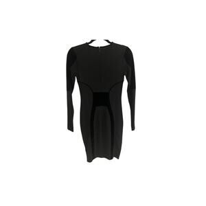 Reiss Tigre Velvet Detail Black Bodycon Dress Size 8 NEW Luxury Designer Glam